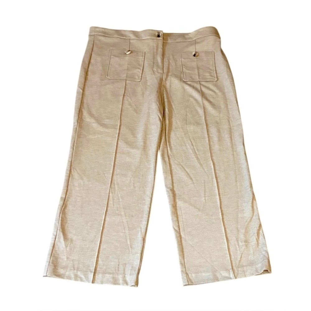 Rachel Zoe straight leg trousers Tan Front patch pockets Women’s XL NWOT Career